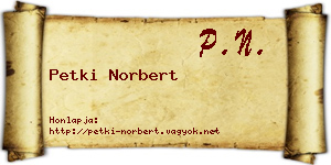 Petki Norbert névjegykártya